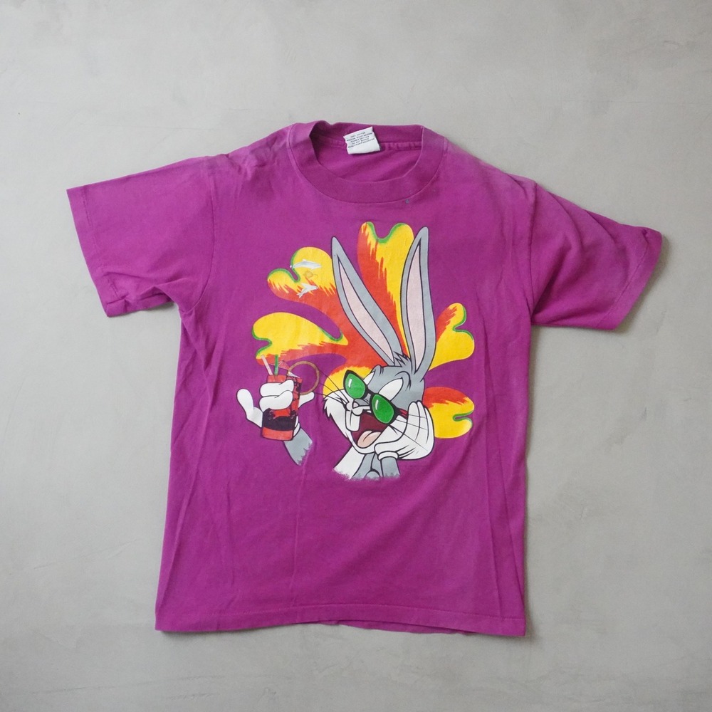Vintage Maui and Sons Bugs Bunny T-Shirt Small Mens 90s Pink Purple USA Made